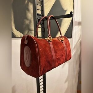 Vintage Cartier Burgundy Suede Duffle Men’s Weekender